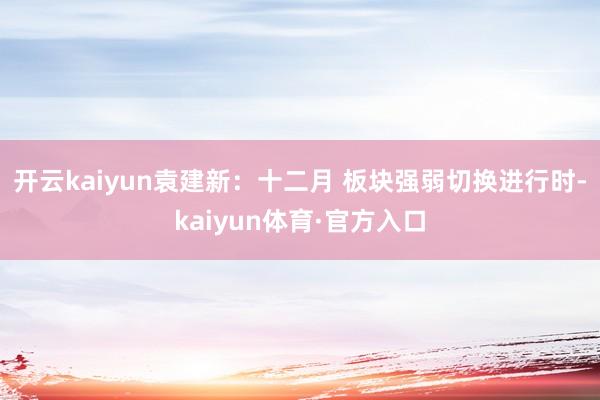 开云kaiyun袁建新:十二月 板块强弱切换进行时-kaiyun体育·官方入口