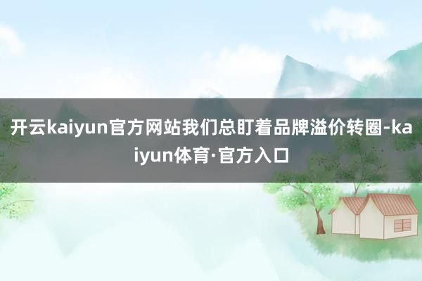 开云kaiyun官方网站我们总盯着品牌溢价转圈-kaiyun体育·官方入口