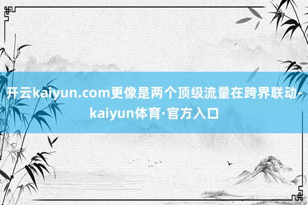 开云kaiyun.com更像是两个顶级流量在跨界联动-kaiyun体育·官方入口
